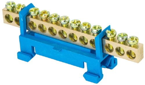 Шина неизолированная тип "Стойка" EKF PROxima N "ноль" ШНИ-6х9-12-КС-С 12 групп синий картинка 